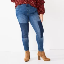 Plus Size Sonoma Goods For Life® Comfortable Favorite Mid-Rise Jeggings -Sonoma Goods Shop 4916239 Patchwork