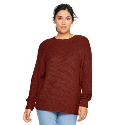 Women's Sonoma Goods For Life® All Over Stitch Crewneck Sweater -Sonoma Goods Shop 4923526 Brown