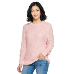 Women's Sonoma Goods For Life® All Over Stitch Crewneck Sweater -Sonoma Goods Shop 4923526 Light Pink