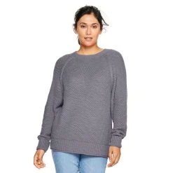 Women's Sonoma Goods For Life® All Over Stitch Crewneck Sweater -Sonoma Goods Shop 4923526 Mauve