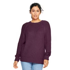 Women's Sonoma Goods For Life® All Over Stitch Crewneck Sweater -Sonoma Goods Shop 4923526 Purple