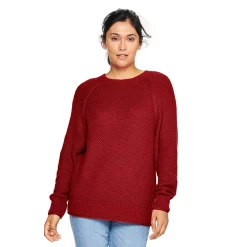 Women's Sonoma Goods For Life® All Over Stitch Crewneck Sweater -Sonoma Goods Shop 4923526 Red