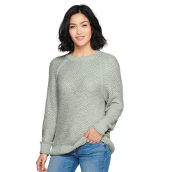 Women's Sonoma Goods For Life® All Over Stitch Crewneck Sweater -Sonoma Goods Shop 4923526 Sage