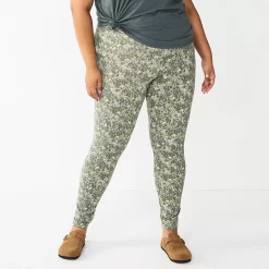 Plus Size Sonoma Goods For Life® Midrise Leggings -Sonoma Goods Shop 4966829 Gray Floral
