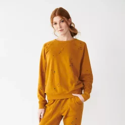 Women's Sonoma Goods For Life® Everyday Crewneck Sweatshirt 36 Women's Sonoma Goods For Life® Everyday Crewneck Sweatshirt -Sonoma Goods Shop 4974237 Gold Ditsy