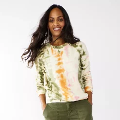 Women's Sonoma Goods For Life® Everyday Crewneck Sweatshirt 47 Women's Sonoma Goods For Life® Everyday Crewneck Sweatshirt -Sonoma Goods Shop 4974237 Green Tie Dye