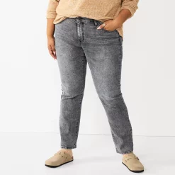 Plus Size Sonoma Goods For Life® Premium Elastic-Waist Midrise Straight-Leg Jeans -Sonoma Goods Shop 4988856 Bellam