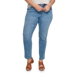 Plus Size Sonoma Goods For Life® Premium Elastic-Waist Midrise Straight-Leg Jeans -Sonoma Goods Shop 4988856 Manor