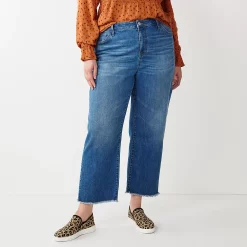 Plus Size Sonoma Goods For Life® Premium High-Waisted Straight-Leg Crop Jeans -Sonoma Goods Shop 4990293 Baytree