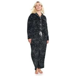 Plus Size Sonoma Goods For Life® Velour Pajama Shirt & Pajama Pants Set -Sonoma Goods Shop 5033014 ALT2
