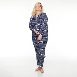Plus Size Sonoma Goods For Life® Velour Pajama Shirt & Pajama Pants Set -Sonoma Goods Shop 5033014 Navy Fairisle