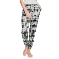 Women's Sonoma Goods For Life® Snit Banded Bottom Pajama Pants -Sonoma Goods Shop 5161200 Gray Star Plaid