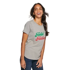 Women's Sonoma Goods For Life® Short Sleeve Holiday Graphic Tee -Sonoma Goods Shop 5180762 Feelin Fefstive