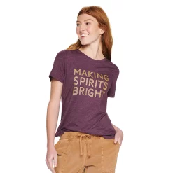 Women's Sonoma Goods For Life® Short Sleeve Holiday Graphic Tee -Sonoma Goods Shop 5180762 Making Spirits Bright