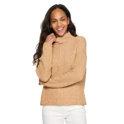 Women's Sonoma Goods For Life® Exposed Seaming Mockneck Sweater -Sonoma Goods Shop 5195667 Cocoa Delight