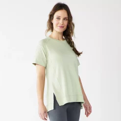 Women's Sonoma Goods For Life® Supersoft Short Sleeve Tunic -Sonoma Goods Shop 5231865 Light Green