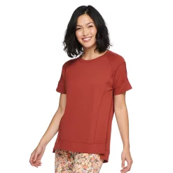 Women's Sonoma Goods For Life® Supersoft Short Sleeve Tunic -Sonoma Goods Shop 5231865 Rust Burgandy