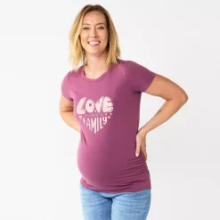 Maternity Sonoma Goods For Life® Fitted Crewneck Graphic Tee -Sonoma Goods Shop 5237042 Love Makes A Family