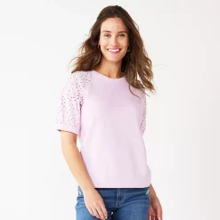 Women's Sonoma Goods For Life® Puff Sleeve Sweatshirt -Sonoma Goods Shop 5237696 Daydream Purple