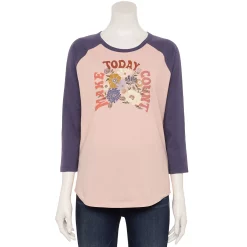 Women's Sonoma Goods For Life® Three Quarter Sleeve Baseball Graphic Tee -Sonoma Goods Shop 5242169 Blush Make Today Count