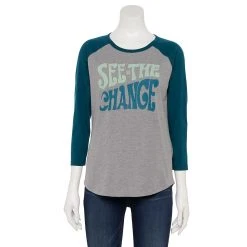 Women's Sonoma Goods For Life® Three Quarter Sleeve Baseball Graphic Tee