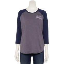 Women's Sonoma Goods For Life® Three Quarter Sleeve Baseball Graphic Tee -Sonoma Goods Shop 5242169 Purple Choose Kindness