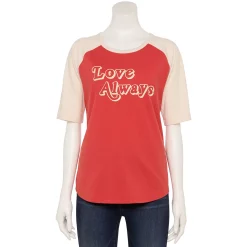 Women's Sonoma Goods For Life® Elbow Sleeve Baseball Graphic Tee -Sonoma Goods Shop 5242399 Love Always Red