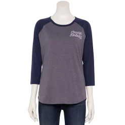 Women's Sonoma Goods For Life® Elbow Sleeve Baseball Graphic Tee -Sonoma Goods Shop 5242399 Purple Choose Kindness