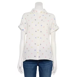 Women's Sonoma Goods For Life® Button-Front Shirt -Sonoma Goods Shop 5254682 Cream Sun Print