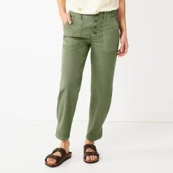 Women's Sonoma Goods For Life® Convertible Tapered-Leg High-Waisted Utility Pants -Sonoma Goods Shop 5260735 Metal Rock