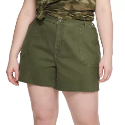 Plus Size Sonoma Goods For Life® Premium High-Waist Denim Shorts -Sonoma Goods Shop 5261004 Lander Green
