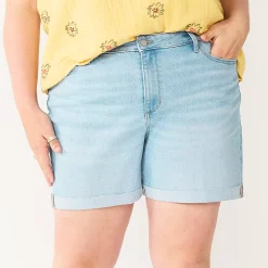 Plus Size Sonoma Goods For Life® Premium High-Waist Denim Shorts -Sonoma Goods Shop 5261004 Orchard