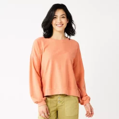 Women's Sonoma Goods For Life® Side Tie Sweatshirt -Sonoma Goods Shop 5271671 Oak Orange