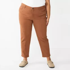 Plus Size Sonoma Goods For Life® Premium Rolled Girlfriend Jeans -Sonoma Goods Shop 5272706 Puebla Brown