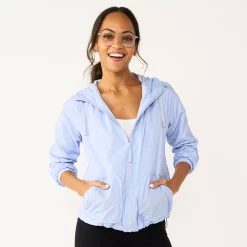 Women's Sonoma Goods For Life® Hooded Rain Jacket -Sonoma Goods Shop 5302626 Light Purple Blue