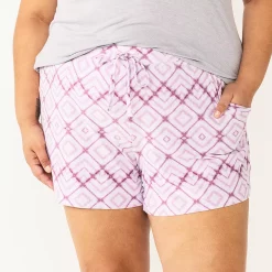 Plus Size Sonoma Goods For Life® Pajama Shorts -Sonoma Goods Shop 5490355 Purple Diamonds