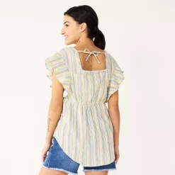 Maternity Sonoma Goods For Life® Squareneck Ruffle Top -Sonoma Goods Shop 5525569 ALT