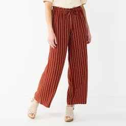 Women's Sonoma Goods For Life® Wide-Leg Linen Blend Pants -Sonoma Goods Shop 5545402 Cinnamon Stripe