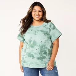 Plus Size Sonoma Goods For Life® Short-Sleeve Fleece Sweatshirt -Sonoma Goods Shop 5550378 Star Tie Dye