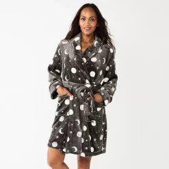 Women's Sonoma Goods For Life® Short Plush Robe -Sonoma Goods Shop 5574694 Gray Celestial