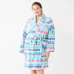 Plus Size Sonoma Goods For Life® Short Plush Robe -Sonoma Goods Shop 5574695 Multi Geo