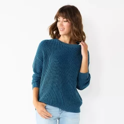 Women's Sonoma Goods For Life® Textured Drop-Shoulder Sweater 19 Women's Sonoma Goods For Life® Textured Drop-Shoulder Sweater -Sonoma Goods Shop 5579623 Blue
