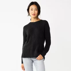 Women's Sonoma Goods For Life® Diamond Stitch Pullover Sweater -Sonoma Goods Shop 5579763 Black