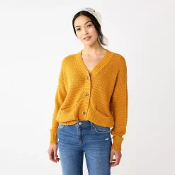 Women's Sonoma Goods For Life® Cropped Cardigan -Sonoma Goods Shop 5581344 Gold