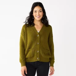 Women's Sonoma Goods For Life® Cropped Cardigan -Sonoma Goods Shop 5581344 Olive