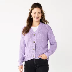 Women's Sonoma Goods For Life® Cropped Cardigan -Sonoma Goods Shop 5581344 Violet