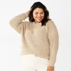 Plus Size Sonoma Goods For Life® Drop Shoulder Sweater