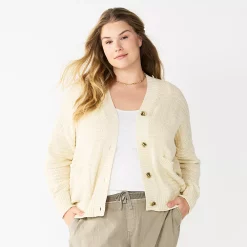 Plus Size Sonoma Goods For Life® Cropped Cardigan -Sonoma Goods Shop 5585627 Cream