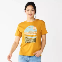 Women's Sonoma Goods For Life® Relaxed Graphic Tee 22 Women's Sonoma Goods For Life® Relaxed Graphic Tee -Sonoma Goods Shop 5596692 Gold Enjoy Nature