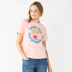 Women's Sonoma Goods For Life® Relaxed Graphic Tee 26 Women's Sonoma Goods For Life® Relaxed Graphic Tee -Sonoma Goods Shop 5596692 Pink Scenic Route